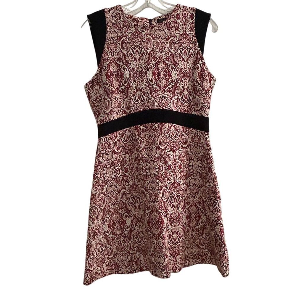 Zara Women's M Red Paisley‎ Knee Length Sleeveless Party Dress